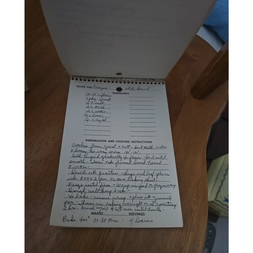 Vintage Handwritten Cut Out Classic Retro‎ Recipe Box and Stand-Up Recipe Book